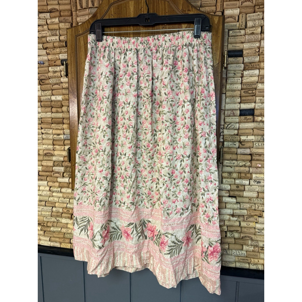 VTG 90s Cape Cod Women’s 2 Piece Set Skirt & Blouse Pink Floral Cottage Sz M - Picture 9 of 10